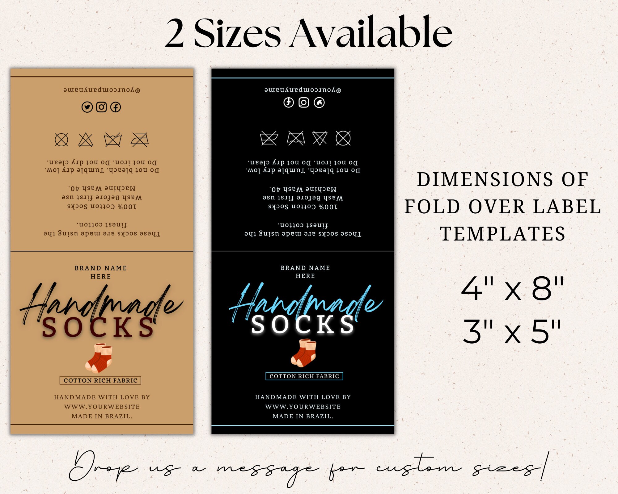 Printable Hand Knit Sock Label, Socks Tags, Hand Knit Socks, Sock Label ...