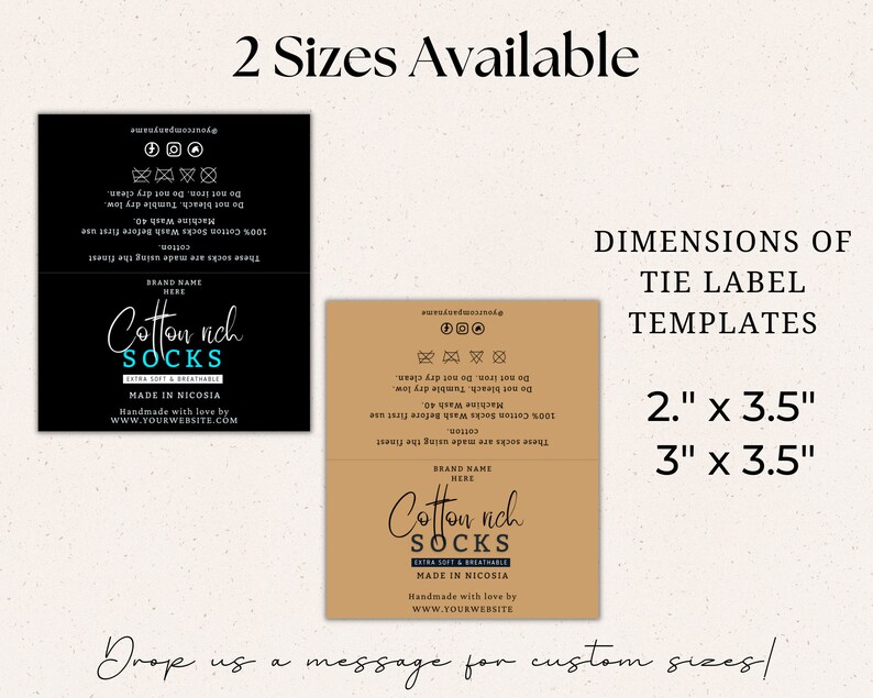 Printable Sock Labels, Socks Tags, Wrap Sock Label, Tie Sock Label ...