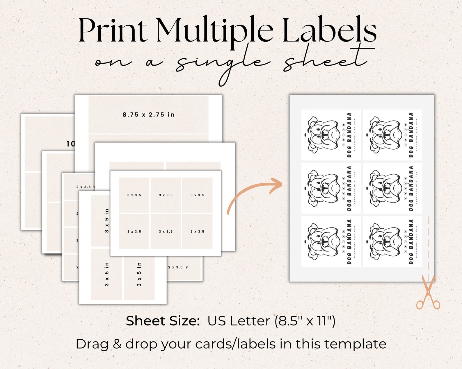 Dog Bandana Label Printable Dog Bandana Label Printable Dog Etsy