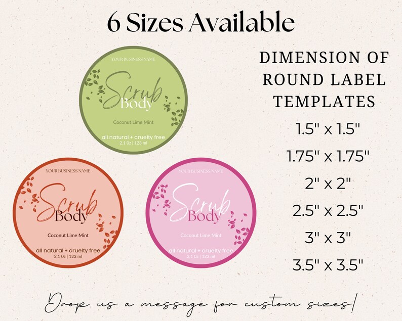 Sugar Scrub Label Cosmetic Labels Bath Jar Scrub Label - Etsy
