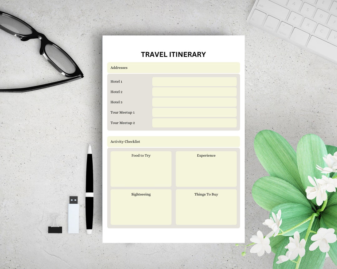 Customizable Travel Itinerary Planner (digital Download) - Etsy
