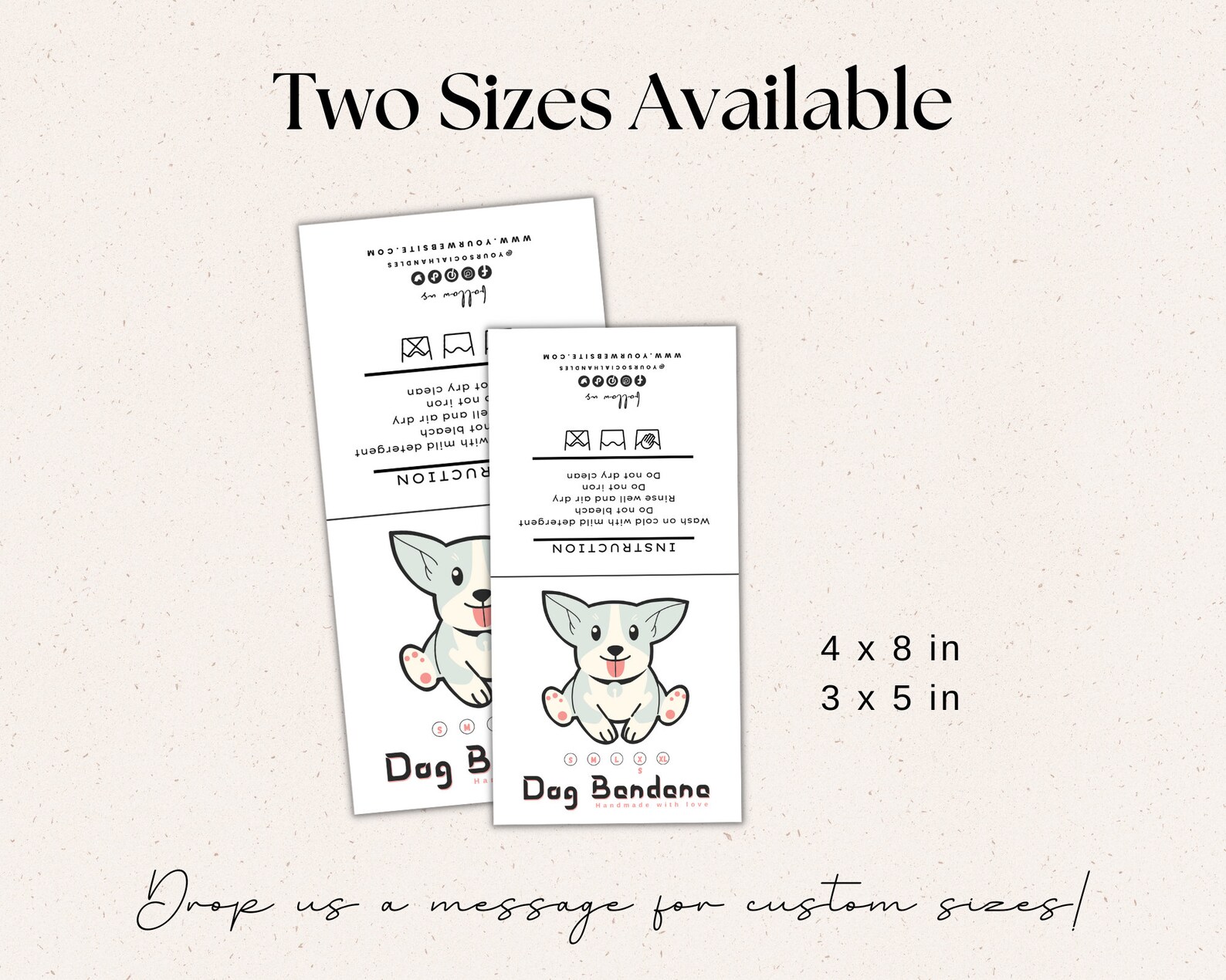 Printable Dog Bandana Label Dog Bandana Label Printable Dog Etsy