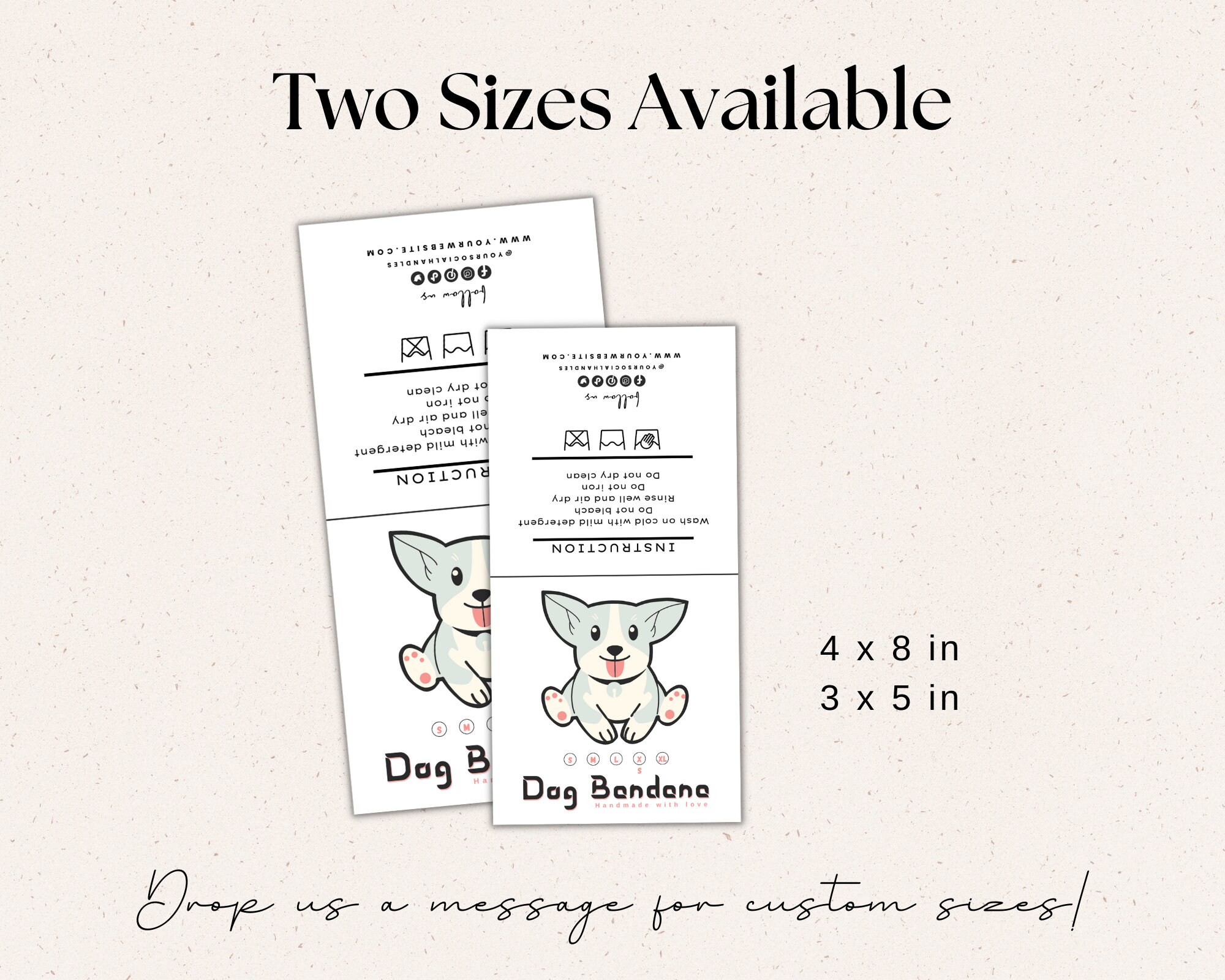 Printable Dog Bandana Label Dog Bandana Label Printable Dog Etsy