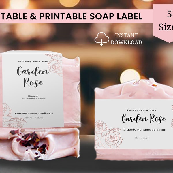 Printable Custom Soap Label, Soap Label Template, Custom Soap Labels, Editable Soap Label Template, Soap Wrap Labels, Soap Band