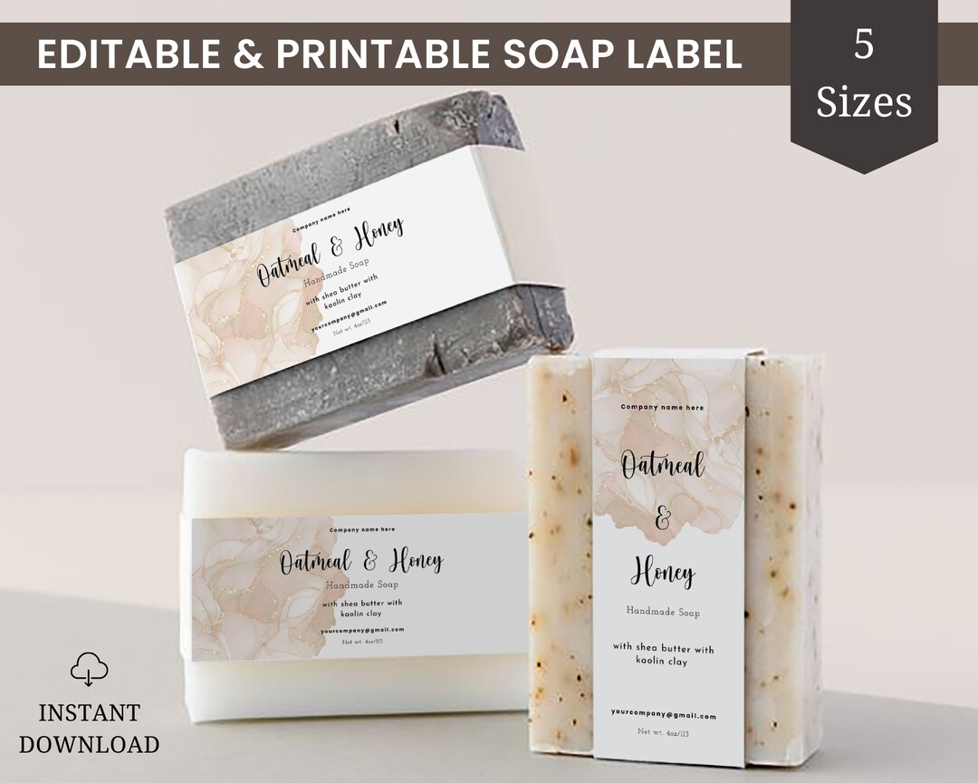 Soap Label Template, Custom Soap Labels, Wrapping Template, Soap Wrap Labels, Soap Band, Diy ...