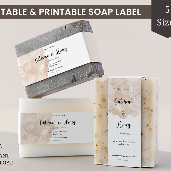 Soap Label Template, Custom Soap Labels, Wrapping Template, Soap Wrap Labels, Soap Band, Diy Product Label, Soap Packaging
