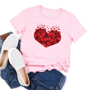 Valentine&#39;s Day Shirt, Valentines Shirt, 3D Heart Shirt, Red Heart Shirt, Couple Shirt, Gifts for Her, Valentines Gift for Her, Love Shirt