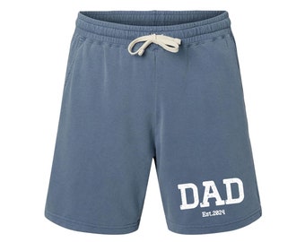 Pantalones cortos personalizados para papá, pantalones cortos Comfort Colors para papá, pantalones cortos "Papá desde 2026", regalo para el Día del Padre, pantalones cortos modernos para papá, pantalones cortos de regalo para papá primerizo, pantalones cortos para dormir para papá