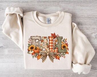 Fall Sweatshirt, Autumn Floral Hoodie, Fall Season Pullover, Thanksgiving Gift, Cute Cozy Fall Top, Fall Gifts for Her