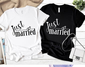 Just Married Shirt, Married Shirt, Husband Wife Shirts, Hubby Wifey Shirts, Hubby Wife Couple, Newlywed Shirt, Marriage Shirts,Wedding Shirt