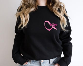 Pink Ribbon Sweatshirt, Breast Cancer Awareness Sweatshirt, Cancer Long Sleeve Shirt, Breast Cancer Fundraiser Sweatshirt, Hope Sweatshirt