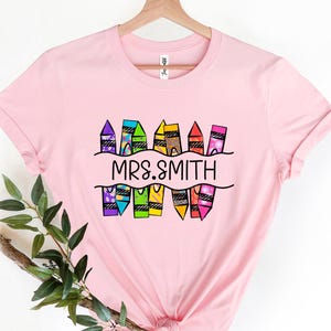 Custom Teacher Shirt, Personalized School Shirt, Customized Pencil Name Teacher Shirt, Personalized Teacher Shirt, Custom Teacher Gift