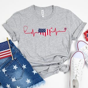 Nurse 4th Of July Shirt, Patriotic Nurse Shirt, Nurse Gift, American Nurse Shirt, Nurse Life Shirt, American Flag, Memorial Day Gift Shirt