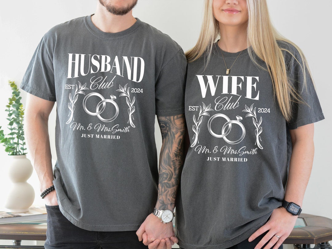 Custom Husband and Wife Shirts, Social Club Mr and Mrs Tees, Comfort