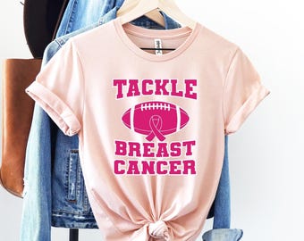 Tackle Breast Cancer Shirt, Cancer Football Shirt, Cancer Survivor Tee, Cancer Awareness Shirt, Stronger Than Cancer Tee, Cancer Support Tee