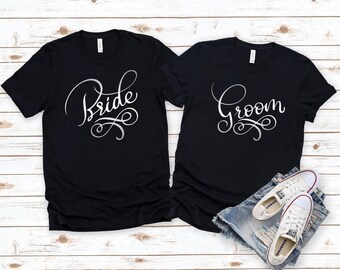 Bride and Groom Shirt, Custom Bride Groom Shirt, Mr. and Mrs. Shirt, Wedding Shirt, Bride Groom Shirt Set, Just Married Shirt, Wedding Gift