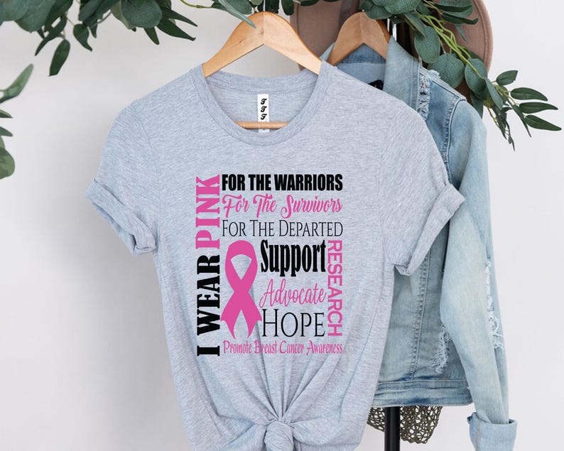 Breast Cancer Awareness Shirt, I Wear Pink Shirt, Cancer Support Shirt, Pink Ribbon Shirt, Cancer Fighter Shirt, Cancer Warrior T-shirt image 5