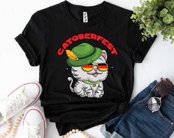 Oktoberfest Cat Shirt, Beer Drinking Shirt, Beer Festival Shirt, German Oktoberfest Shirt, Octoberfest Party Shirts, Cat Lovers Shirt
