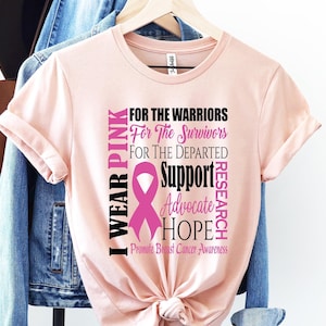 Breast Cancer Awareness Shirt, I Wear Pink Shirt, Cancer Support Shirt, Pink Ribbon Shirt, Cancer Fighter Shirt, Cancer Warrior T-shirt image 1
