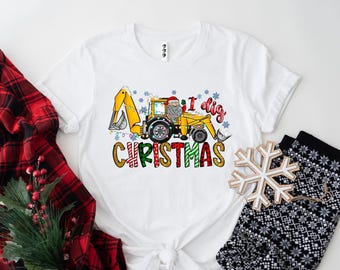 I Dig Christmas Shirt, Heavy Equipment Boys, Christmas Kids Shirts, Christmas Boys Shirt, Funny Christmas Kids Shirt, Christmas Pajamas