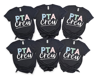 PTA Crew Shirts, Parent Teacher Organization Association Shirt, School Spirit Tees, Gift For School Crew, School Volunteer Shirt, PTA Shirt