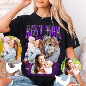 Custom Mothers Day Bootleg Rap Tee, Custom Bootleg Rap Mama Shirt, Best Mom Vintage Graphic 90s Shirt, Mom Shirt With Kid Face Photos
