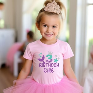 3rd Birthday Girl Mermaid Shirt, 3 Birthday Shirt, Birthday Shirt, Third Birthday Shirt, 3rd Birthday Outfit, Girls Birthday Shirt