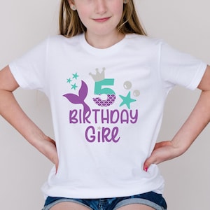 Mermaid Birthday Shirt, Mermaid Birthday Outfit, 5th Birthday Shirt, Birthday Mermaid Shirt, 5th Birthday Girl Outfit, Mermaid Toddler Shirt