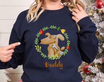 Personalized Dog Sweatshirt, Custom Dog Name Sweater, Dog Mama Sweatshirt, Christmas Gift for Dog Lovers, Animal Lover Tee, Christmas Gift