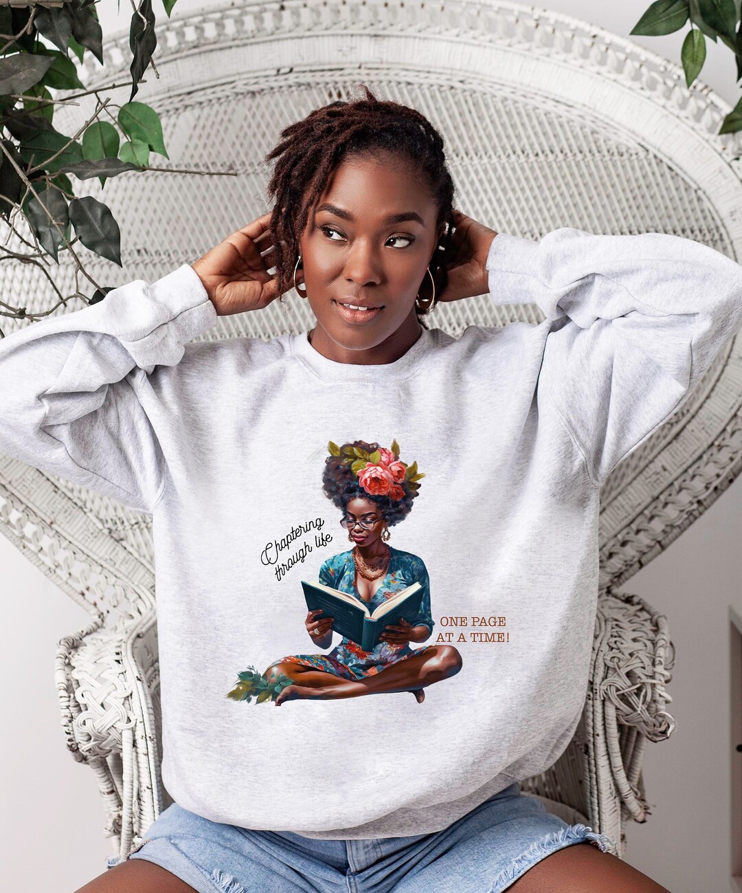 Black History Month Youth Sweatshirt African Girl Reading Book Melanin Pride TS09 main image 0