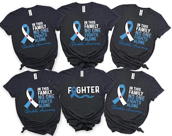 Diabetes Awareness Shirt, In This Family No One Fights Alone Shirt, Diabetes Fighter Shirt, Diabetes Warrior Shirt, Blue Ribbon Shirt