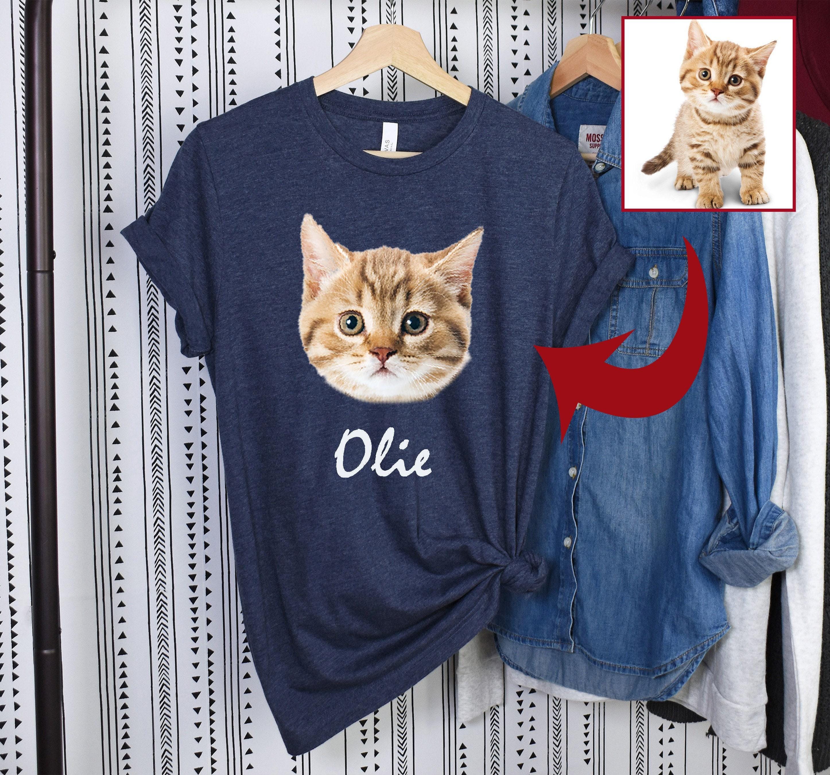 Custom Pet Portrait Shirt, Pet Photo Shirt, Custom Name Dog Shirt, Personalized Dog Shirt, Custom Dog T Shirts, Custom Cat Shirts, Mom Gift