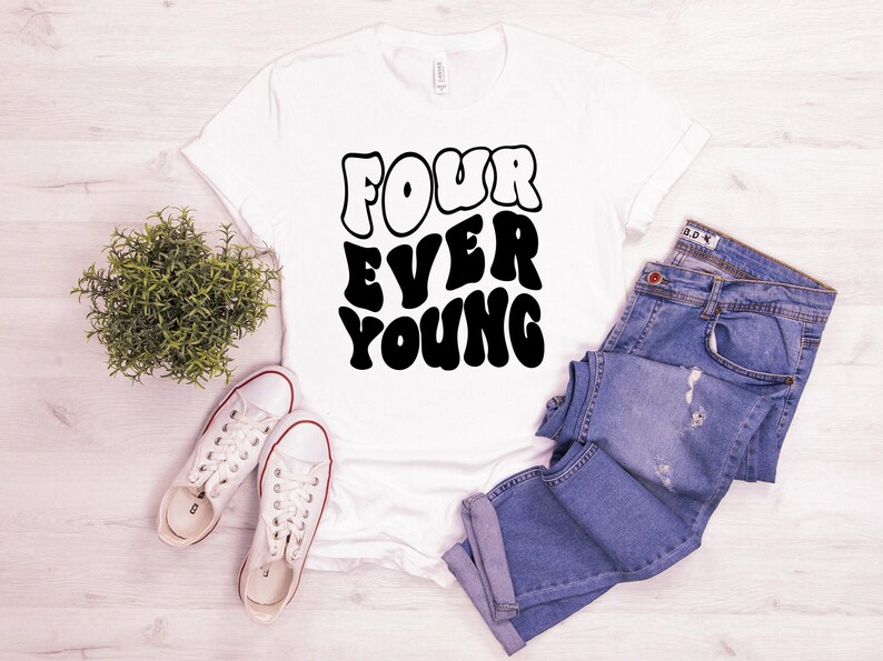 Four Ever Young Shirt, 4th Birthday Shirt, Fourth Birthday, Four Birthday Shirt, 4th Birthday Outfit, 4 Year Old Shirt, Toddler Birthday Tee image 4