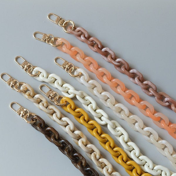 Chaîne acrylique, chaîne acrylique de remplacement, poignées en plastique pour sac, sangle de chaîne de sac à corps croisé en acrylique, chaîne de bijoux, chaîne de sac à main
