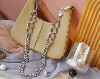 Chaîne de sac à main de remplacement en métal argenté/doré/or clair, chaîne en métal, chaîne de sac à main en argent, chaîne pour sacs à main, chaîne de sac à main, chaîne de sac à main chic