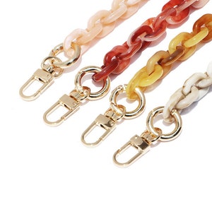 1.4cm Wide Resin Acrylic Replacement Chain, 4 Colors Acrylic Purse Chain, High Quality Chain, Bag Chain Strap,Two-color Patchwork zdjęcie 5