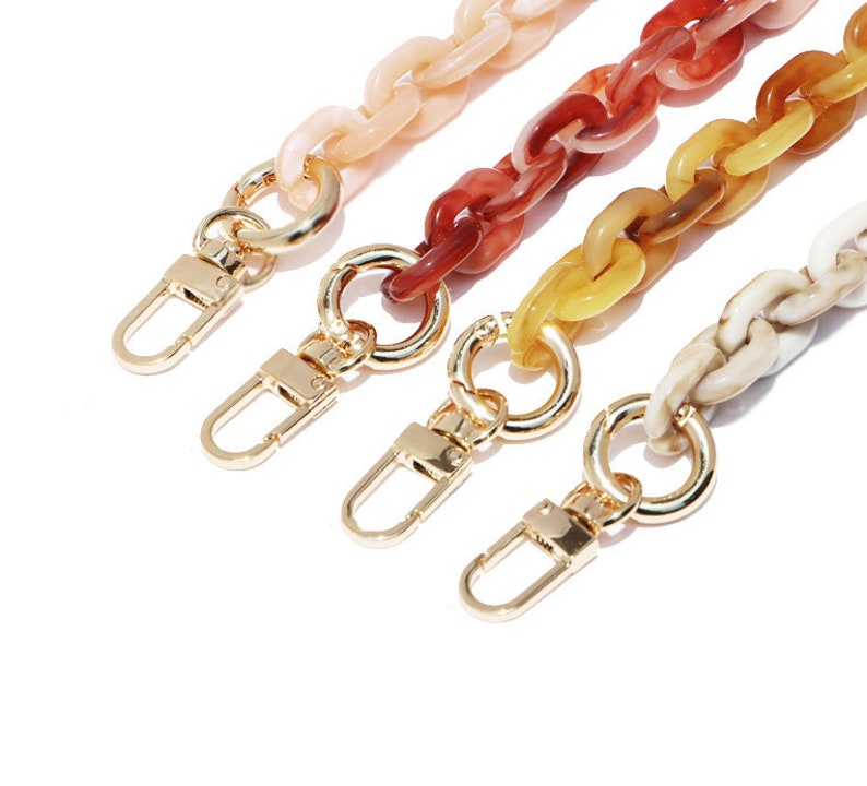 1.4cm Wide Resin Acrylic Replacement Chain, 4 Colors Acrylic Purse Chain, High Quality Chain, Bag Chain Strap,Two-color Patchwork zdjęcie 5
