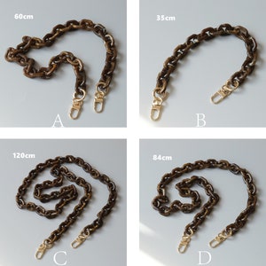 Cadena de acrílico, cadena de acrílico de reemplazo, asas de plástico para bolsa, correa de cadena de bolsa de cuerpo cruzado de acrílico, cadena de joyería, cadena de bolso imagen 9