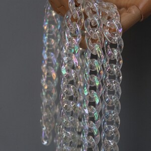 Clear Acrylic Purse Chain, High Quality Acrylic Shoulder Handbag Strap, Metal Crossbody Bag Chain Strap,Replacement Handle Chain