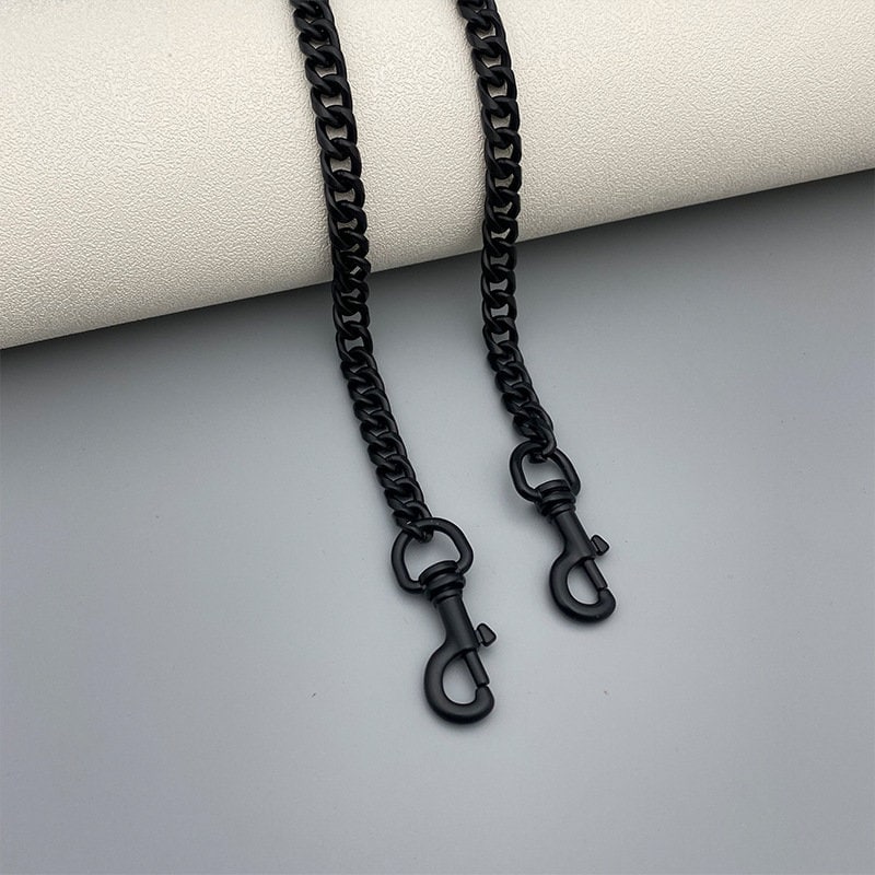 Matte Black Chain Purse Strap with Lobster Claw Clasp and O Ring - 53.5 X  0.5
