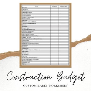 New Home Construction Budget