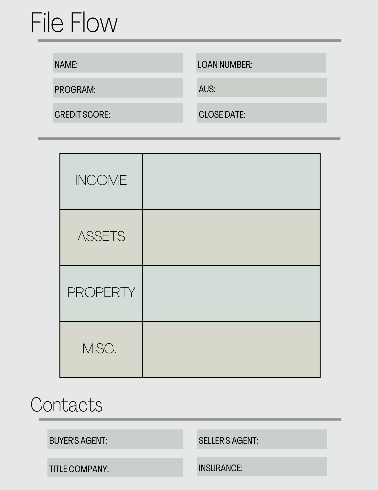 Mortgage File Flow Fillable - Etsy