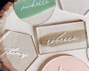 Clear or Painted Acrylic Place Cards | Modern Wedding Place Cards | Wedding Escort Cards | Acrylic Escort Cards | Painted Acrylic Place Card