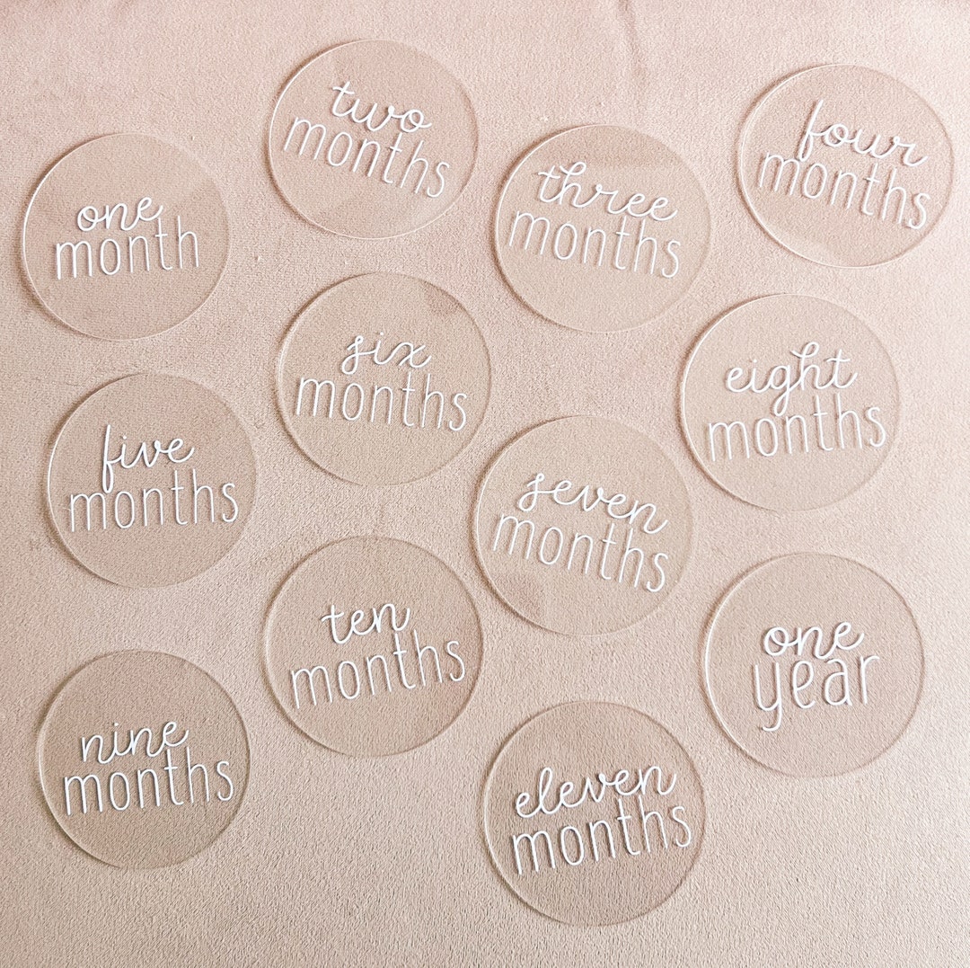 Acrylic Baby Milestone Discs 12 Month Set - Etsy