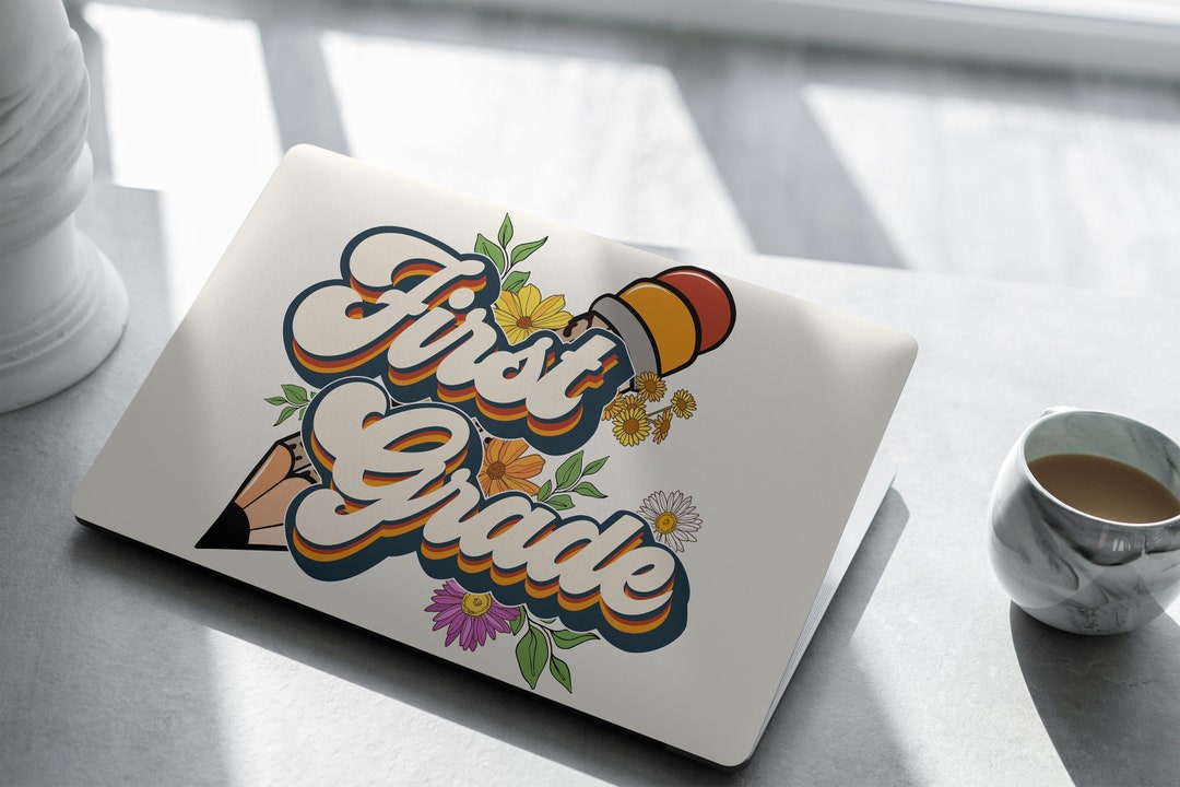 First Grade Teacher Laptop Skin, Laptop Cover, Laptop Skins, Removable Laptop Skins, Laptop