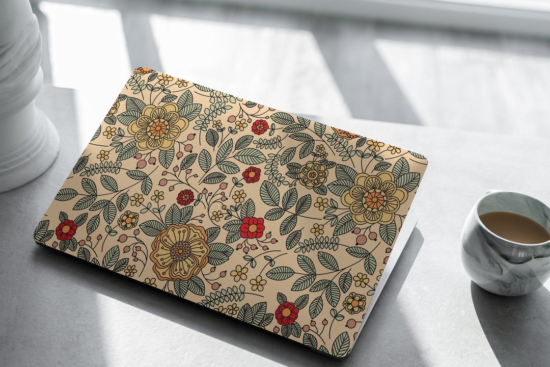 Vintage Floral Laptop Skin, Laptop Cover, Laptop Skins, Removable Laptop Skins, Laptop Decal