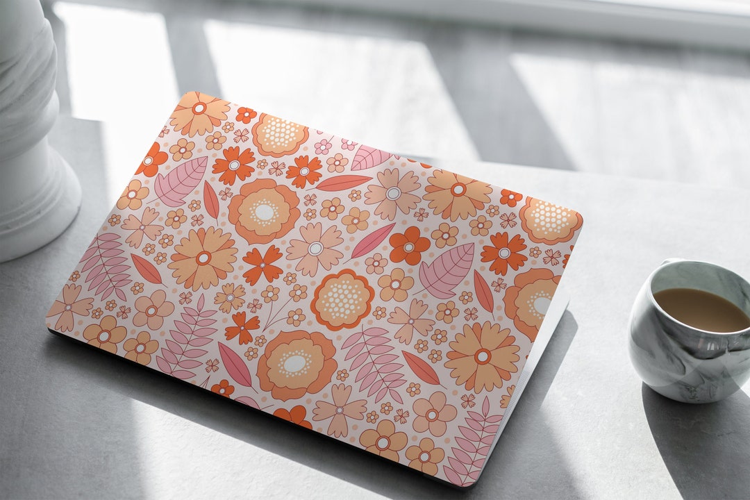 70's Floral Laptop Skin, Laptop Cover, Laptop Skins, Removable Laptop Skins, Laptop Decal