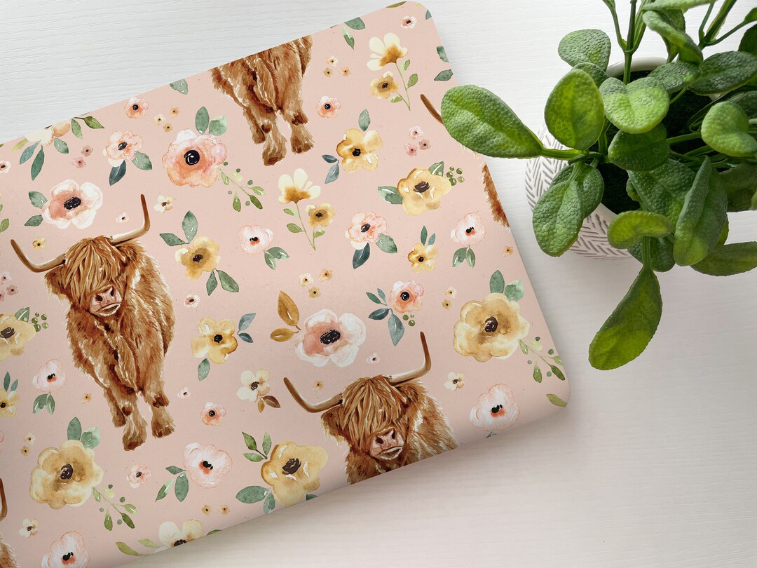 Highland Cow Laptop Skin, Laptop Cover, Laptop Skins, Removable Laptop