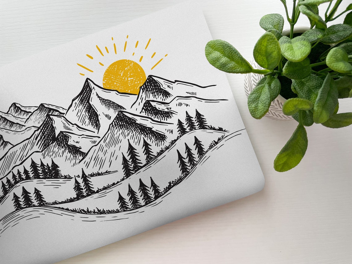 Mountain Range Laptop Skin Laptop Cover Laptop Skins Etsy