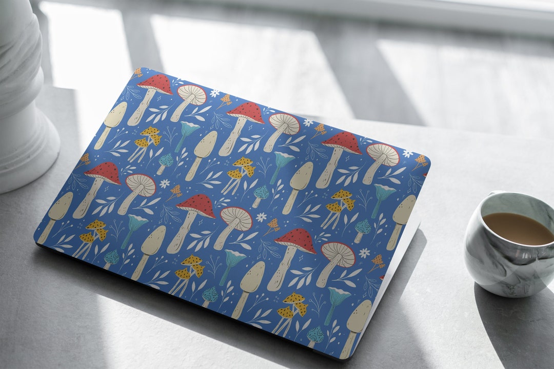 Cute Mushroom Laptop Skin, Laptop Cover, Laptop Skins, Removable Laptop Skins, Laptop Decal